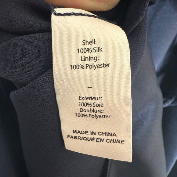 NWT Cinq a Sept Serena Faux Wrap Silk Midi Dress Women's Blue Size 00 - Picture 6 of 7